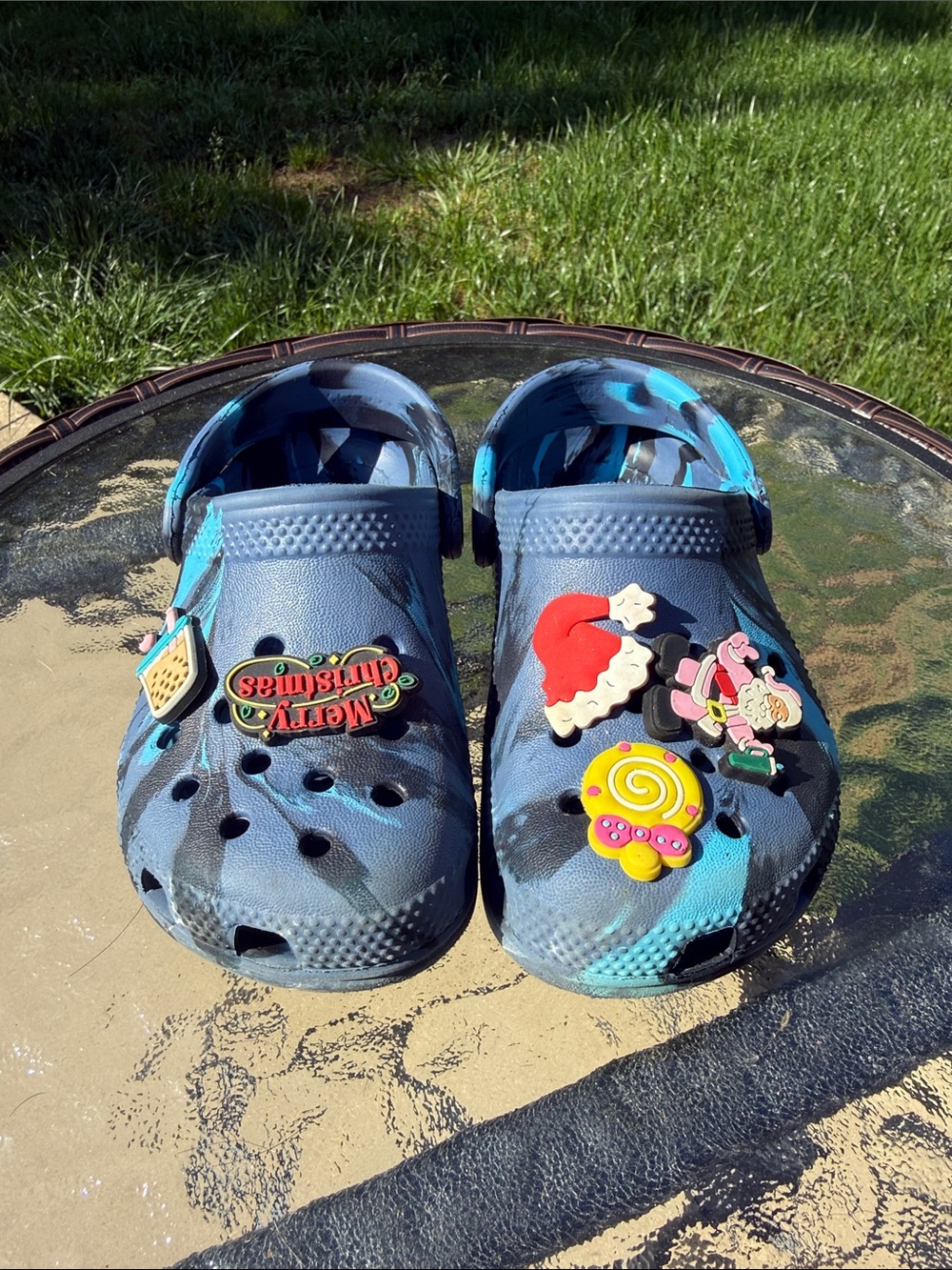 CROCS Kids Blue Tie-Dye Shoes